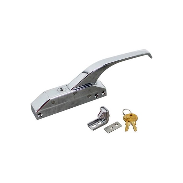 Allpoints 22-1098 10 1/4" Door Latch with Lock and Strike - Offset Handle